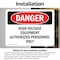Signmission High Voltage Equipment Authorized Personnel Only Danger Sign, Vinyl Decal, 5in x 3.5in, 2PK OS-2PACK-DS-D-35-L-2545 - alternate 2